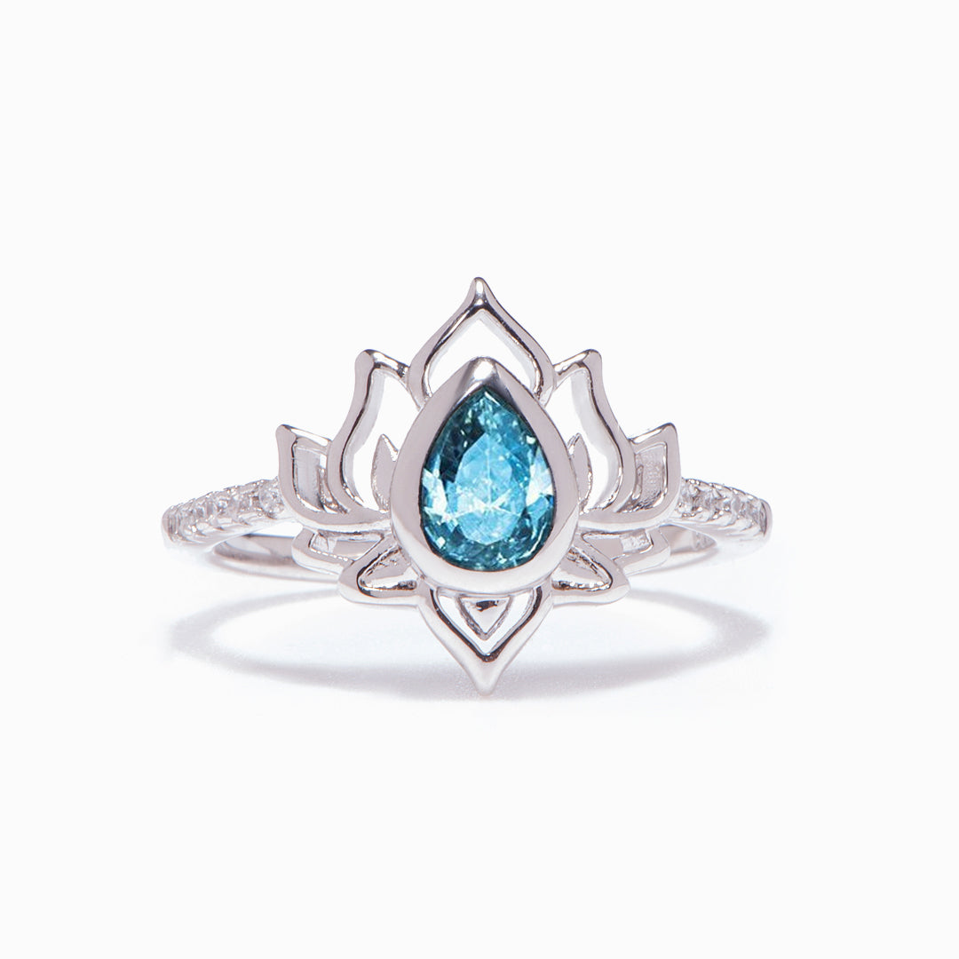Story Jewellery Lotus Love Ring - Sterling Silver Dainty Ring With CZ Stones, Empowering Gift For Women - View #6