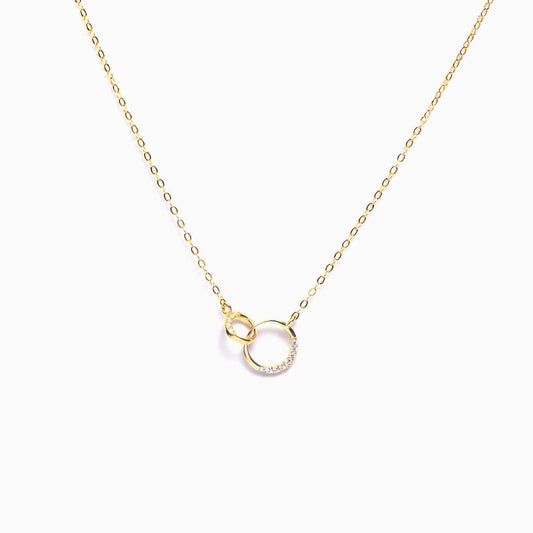 "Hold This Close To Feel My Love" Double Ring Necklace