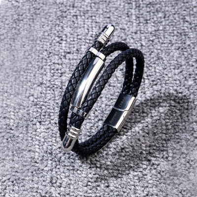 To My Grandson "A link that can never be undone" Leather Braided Bracelet