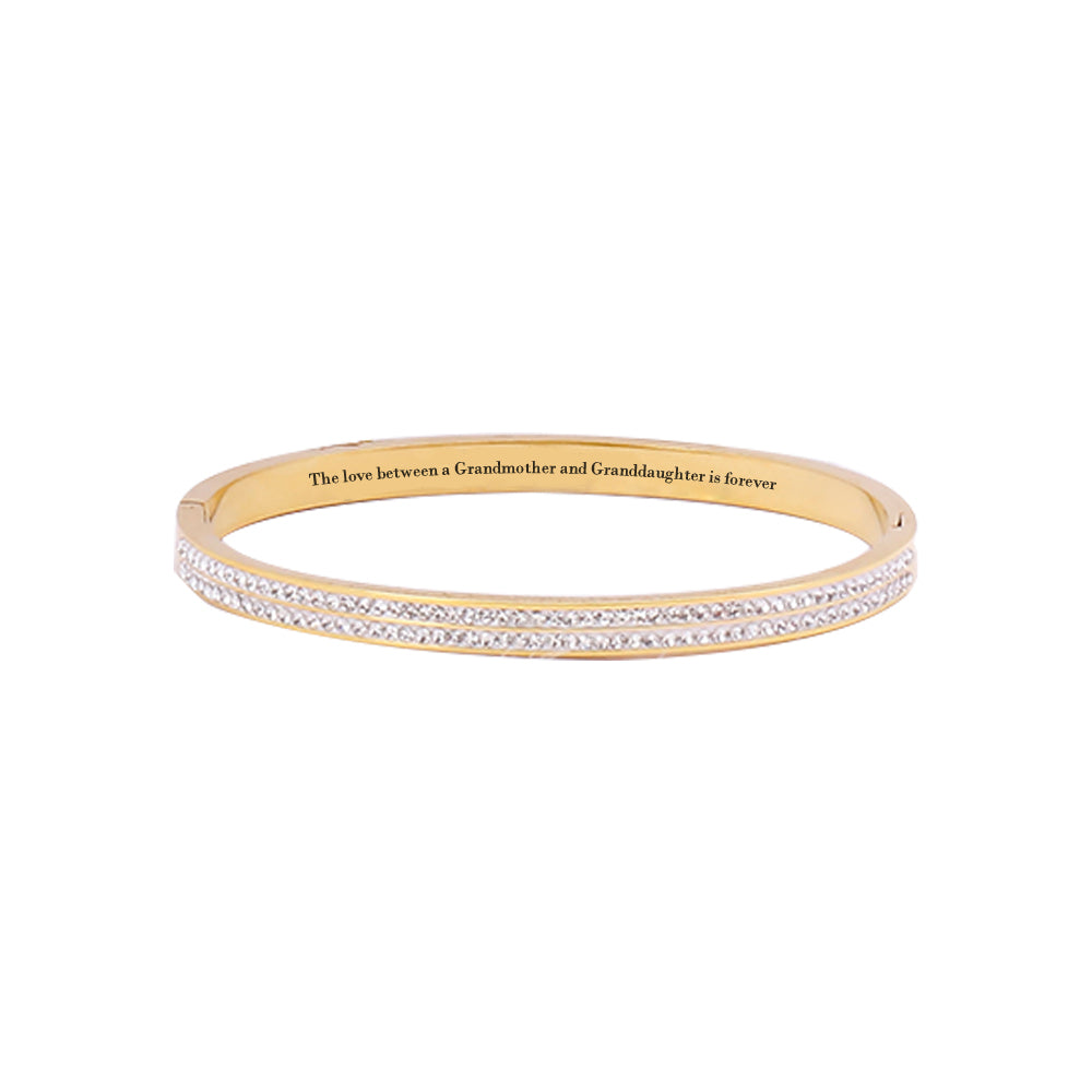 To My Granddaughter "The love between a Grandmother and Granddaughter is forever" Full Diamond Bracelet