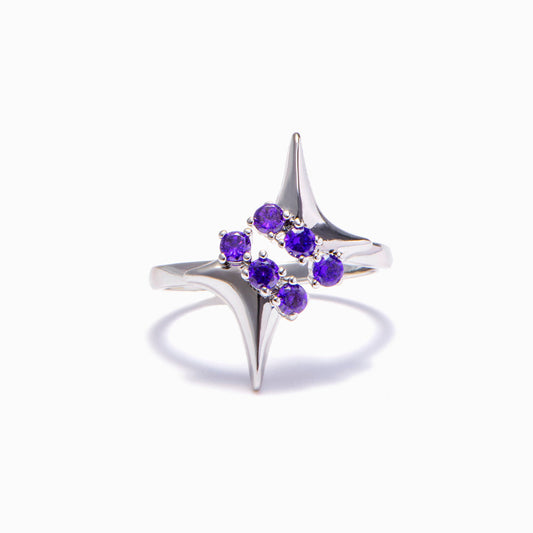 To My Niece "God protect you" Four-Pointed-Star Ring