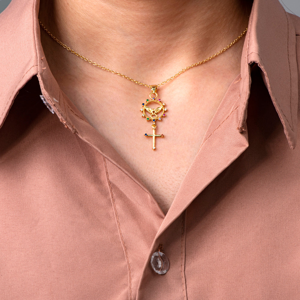 To My Daughter "May Angels protect you" Cross Necklace