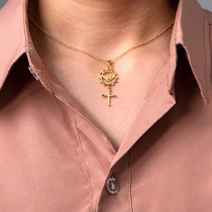 To My Daughter "May Angels protect you" Cross Necklace