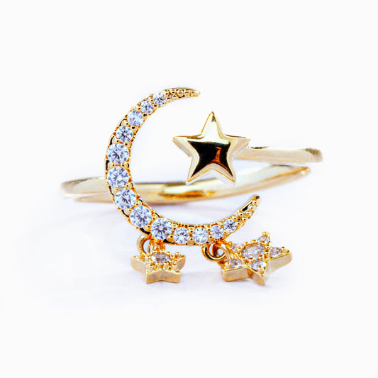 "Shoot for the moon" Adjustable Ring