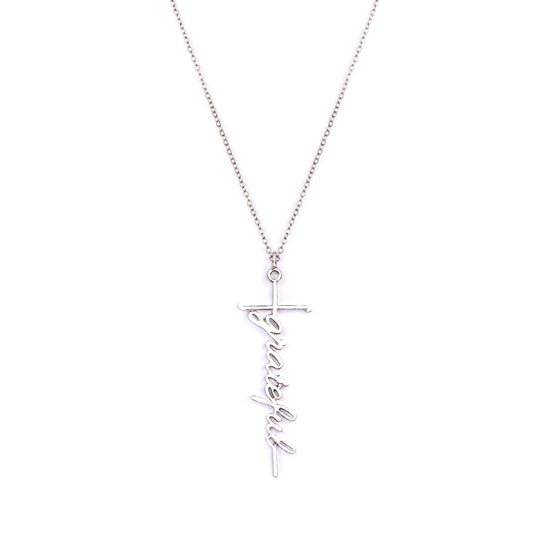 "To My Daughter Whenever you feel overwhelmed Always remember to PRAY ON IT PRAY OVER IT & PRAY THROUGH IT" necklace