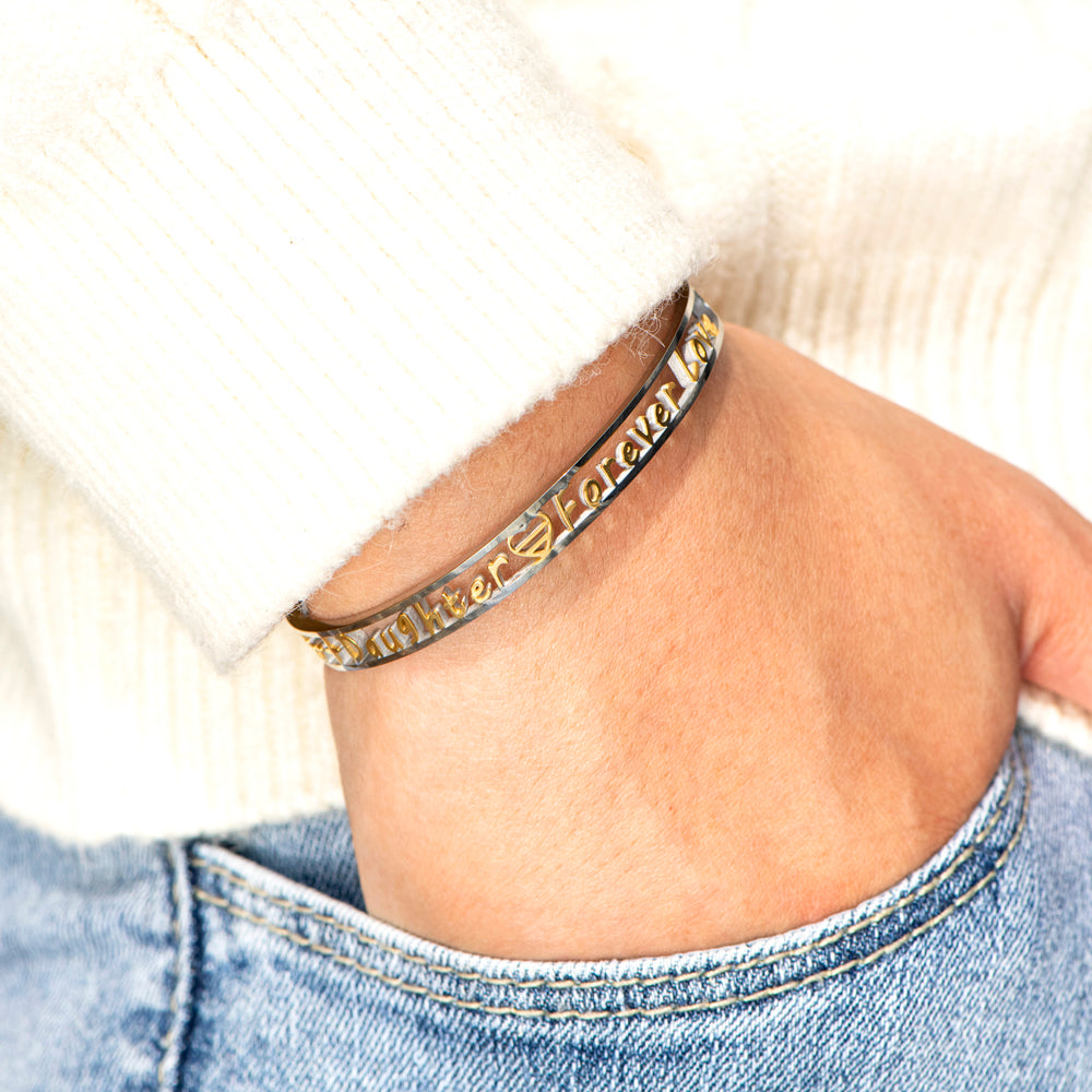 To My Daughter "Forever Love" Engraved Bracelet
