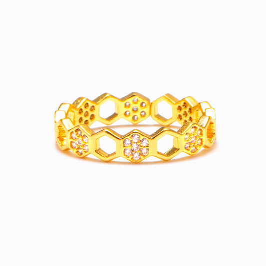 "Diligence, Perserverance and Hard work" Beehive Ring