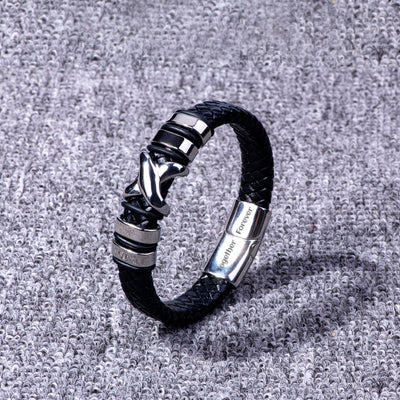 To My Son "A BOND THAT CAN'T BE BROKEN" Leather Braided Bracelet
