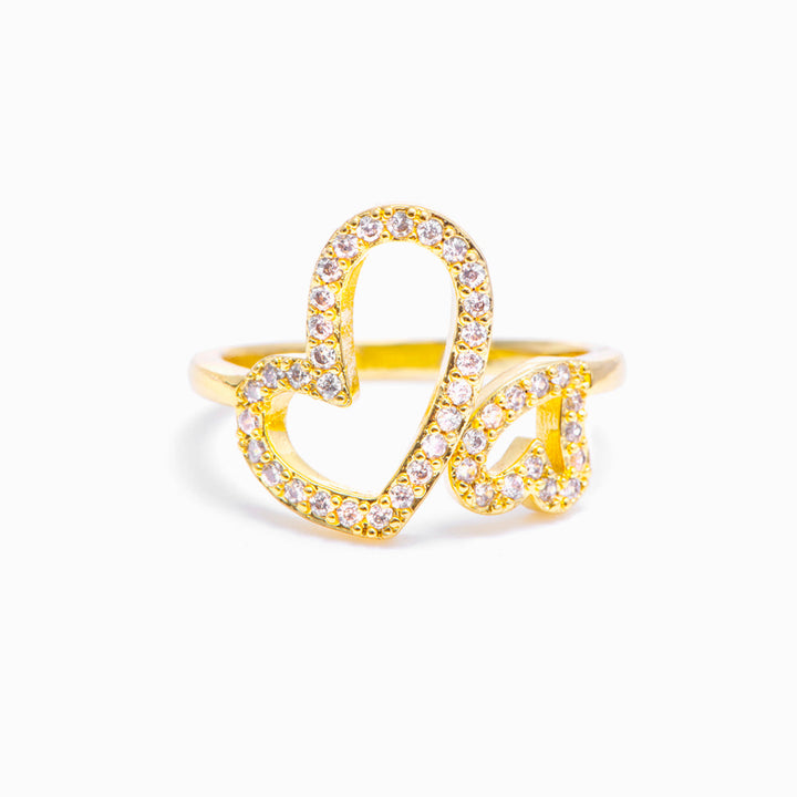 To My Granddaughter "Always in my heart" Double Heart Ring