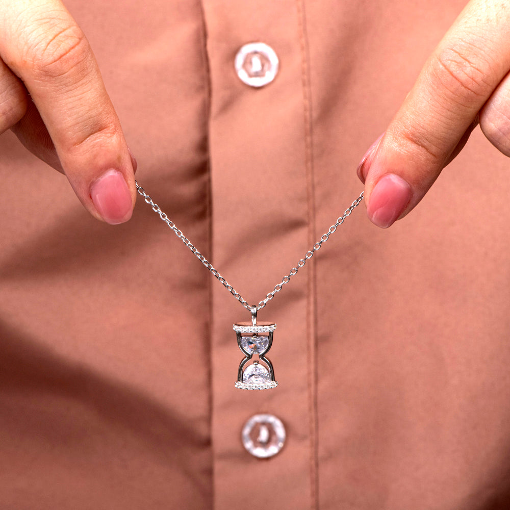 To My Granddaughter "Great things take time" Hourglass Necklace