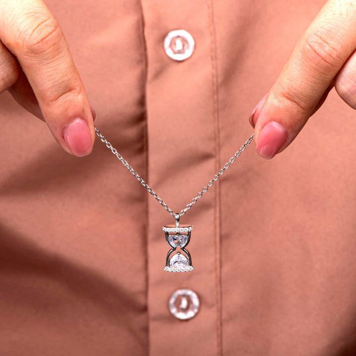 To My Granddaughter "Great things take time" Hourglass Necklace