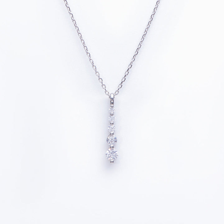 "Dripping water hollows out stone" Water Drop Diamond Necklace