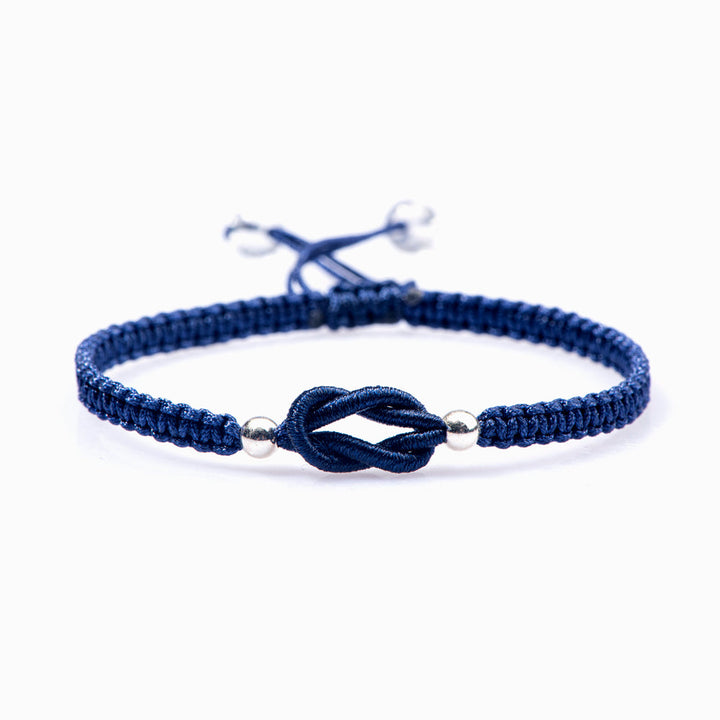 Rope bracelet for grandson with braided design on white background