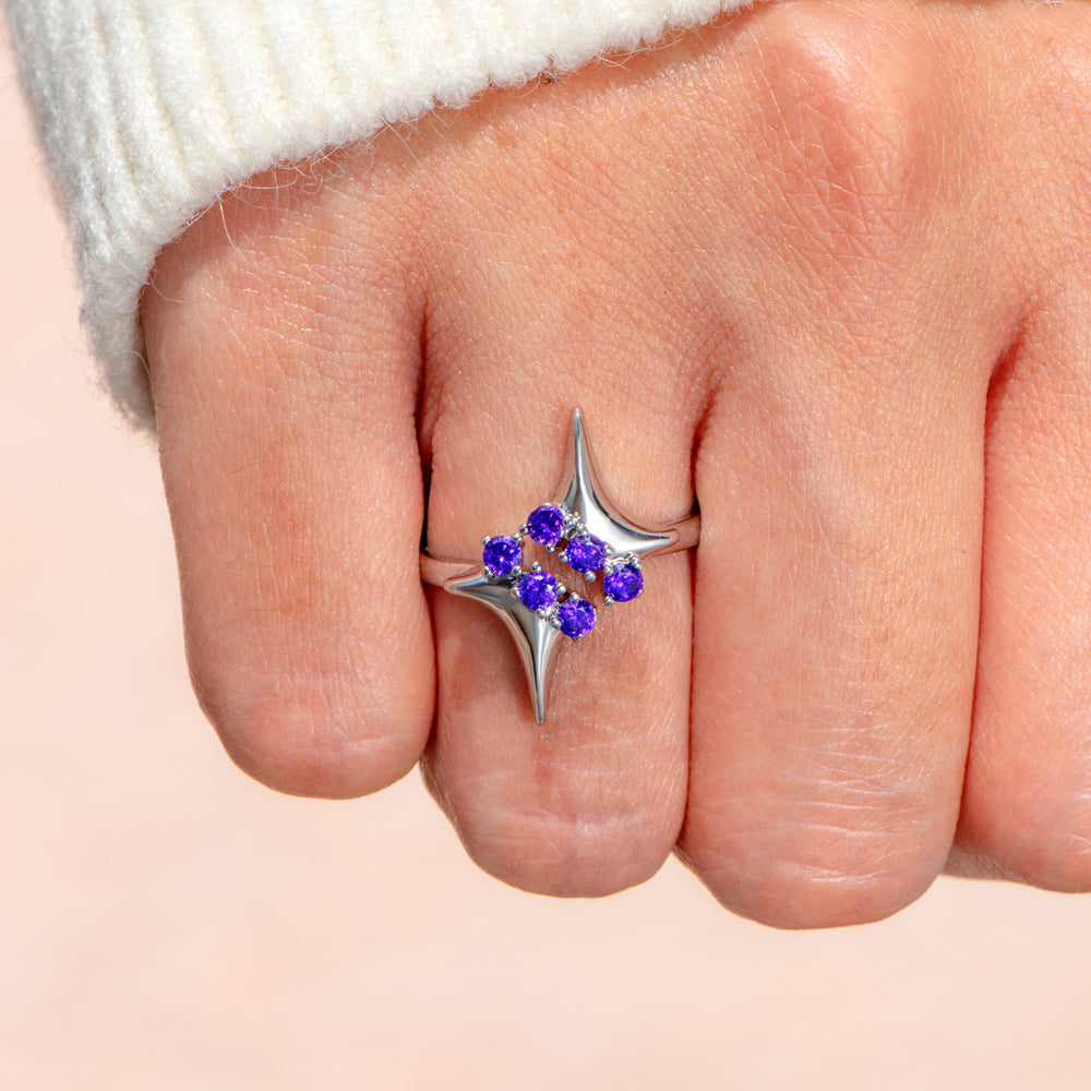 To My Daughter "May the Lord protect you" Four-Pointed-Star Ring