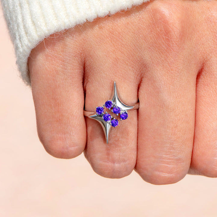 To My Daughter "May the Lord protect you" Four-Pointed-Star Ring