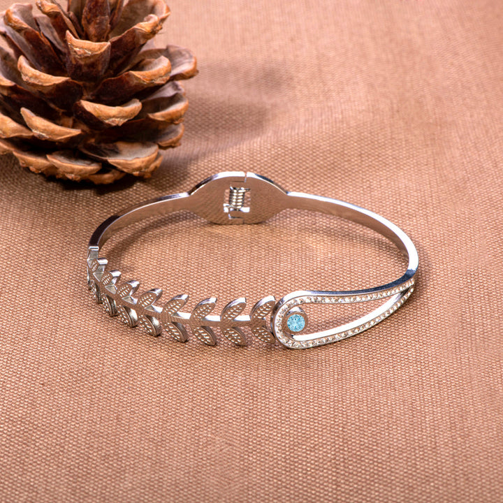 [Custom Birthstone] "GROW THROUGH WHAT YOU GO THROUGH" Leaf Bracelet