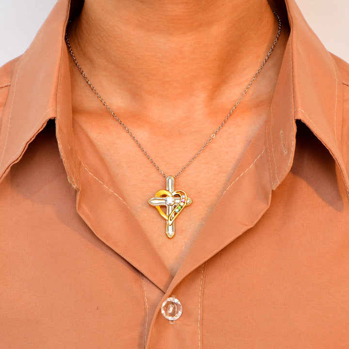To My Daughter "Faith, hope, and love" Cross Necklace