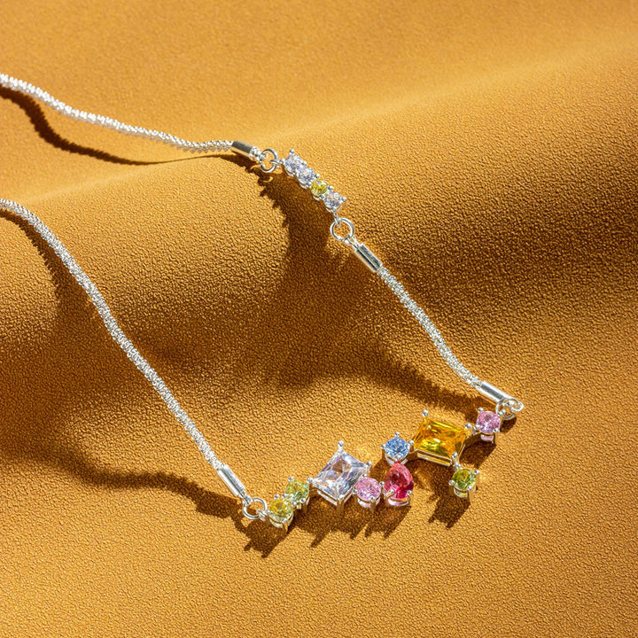  Gem stone necklace with a heartfelt message for daughter, packaged in gift box.