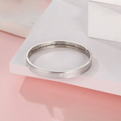 To My Granddaughter "The love between granddaughter and grandmother is forever." Bracelet