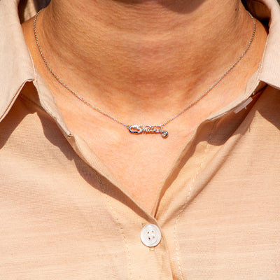 To My Granddaughter "The greatest honor for me is to have you as a granddaughter" Safety Pin Necklace