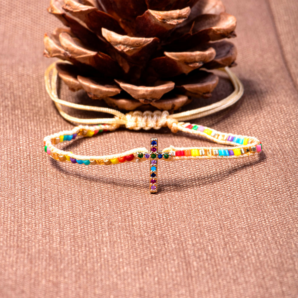 To My Granddaughter "Pray for you" Cross Bracelet