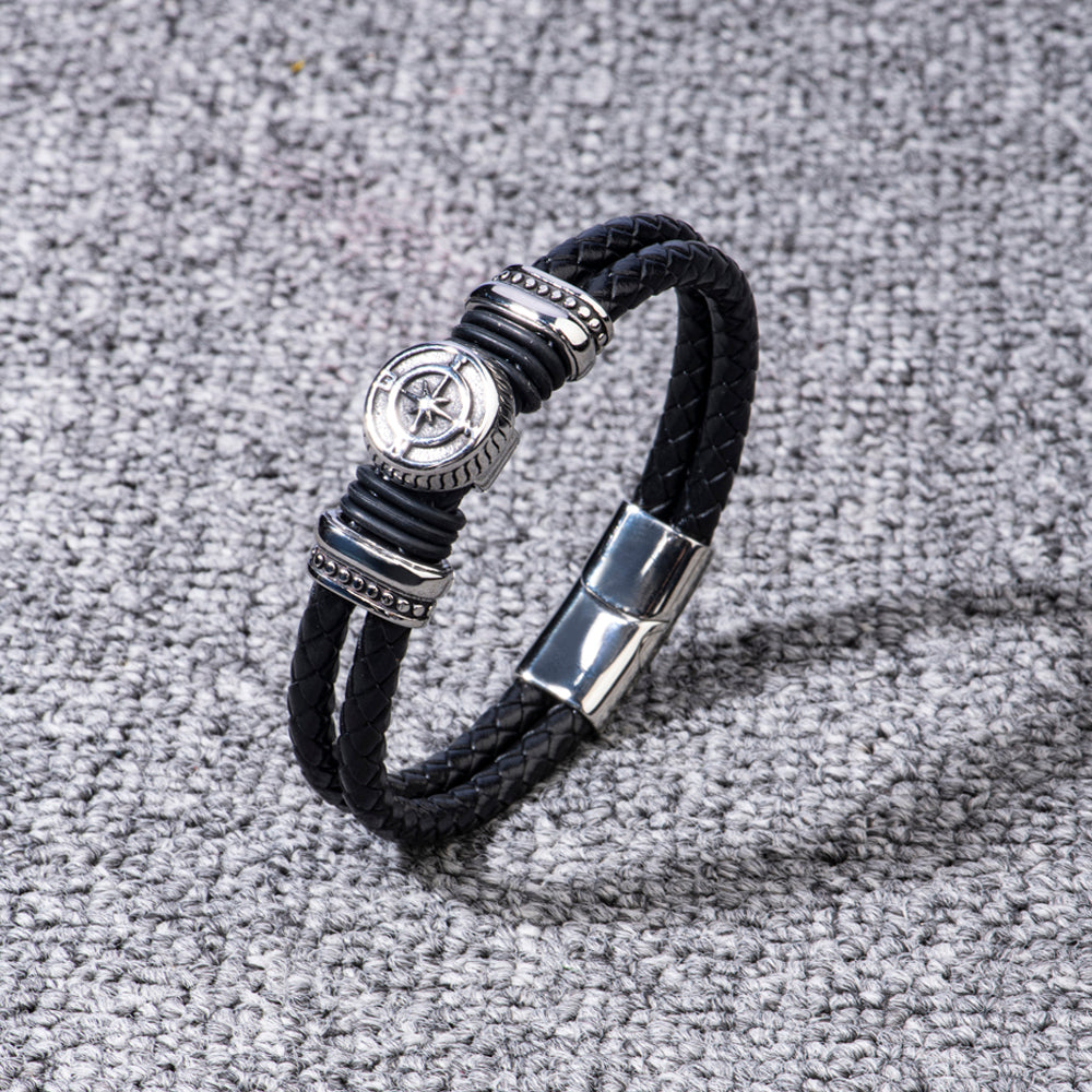 "If you really want to do something, you will find a way." Compass Bracelet