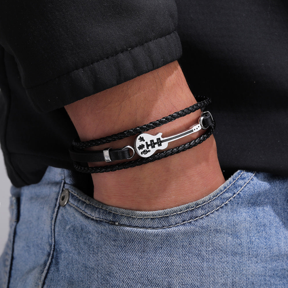 To My Son "Believe in yourself" Guitar Bracelet