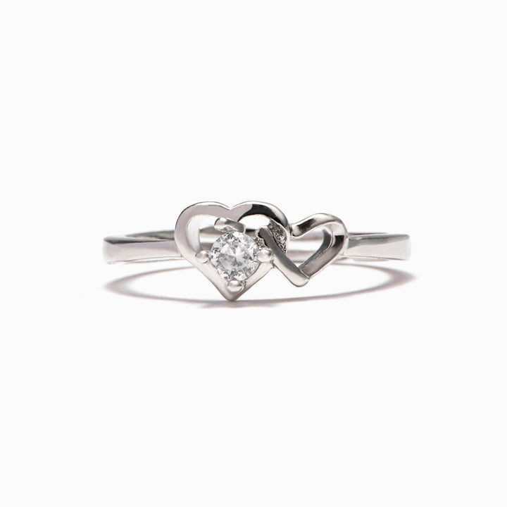 To My Daughter "Our hearts will always connect" Double Heart Ring