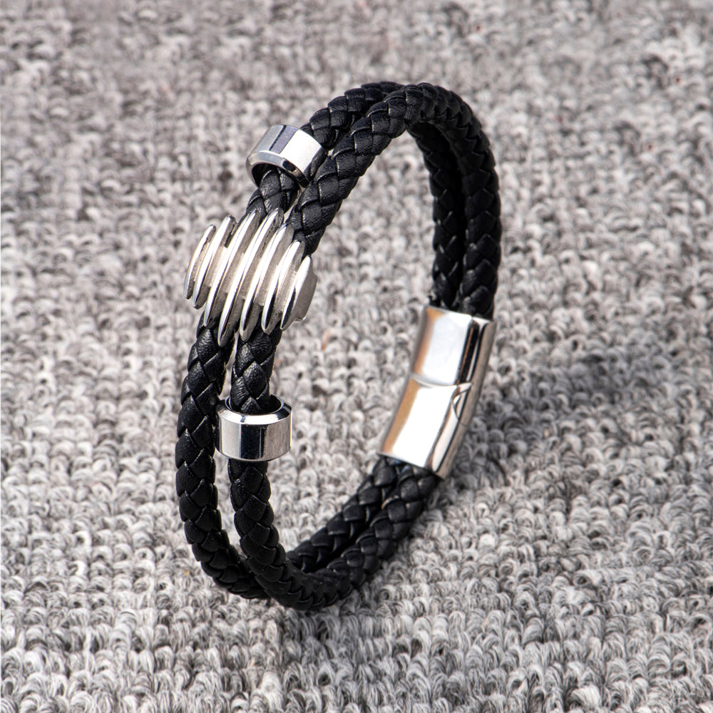 To My Grandson "Be like a rock" Rope Bracelet