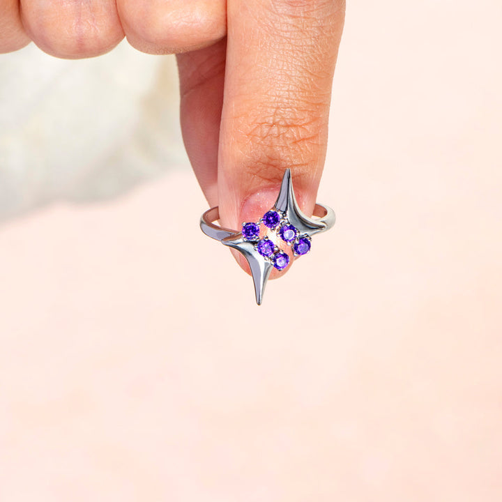 To My Daughter "May the Lord protect you" Four-Pointed-Star Ring