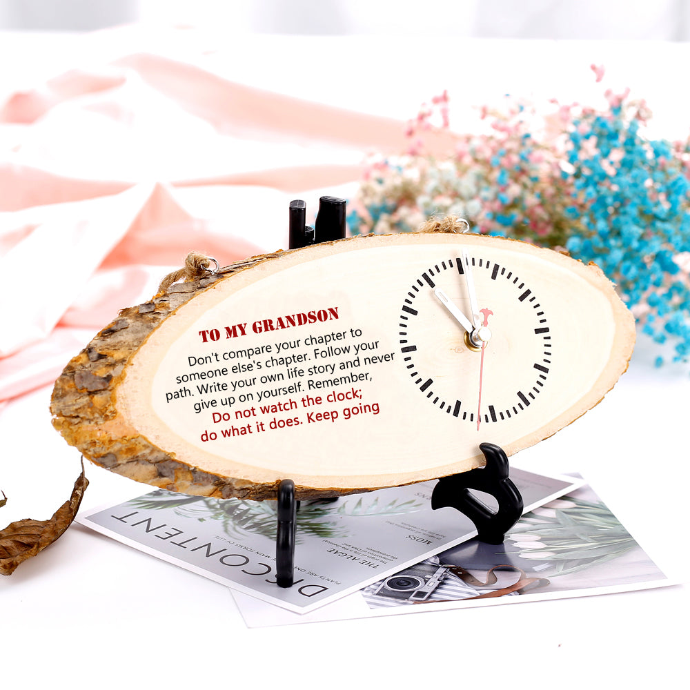 To My Grandson "Keep going" Love Clock.