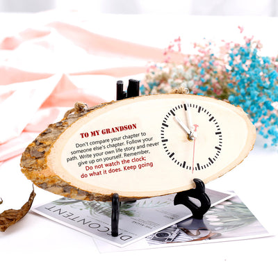 To My Grandson "Keep going" Love Clock.