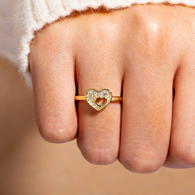 To My Granddaughter "You will never outgrow my heart" Double Heart Ring