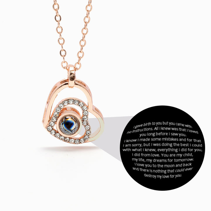 To My Daughter "Love You to the Moon and Back" Projection Necklace