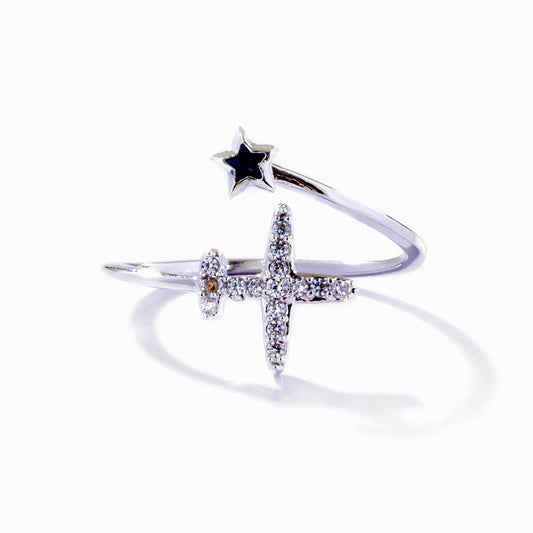"Dream big and reach for the stars" Airplane Ring