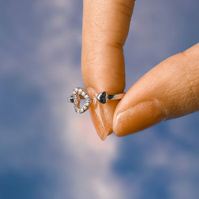 "The love between a grandmother and granddaughter is forever" Double Heart Ring