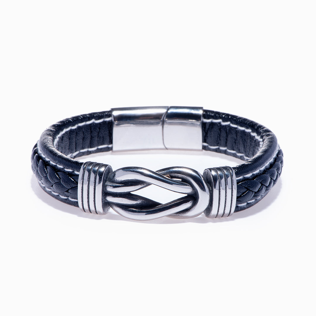 To My Grandson "Never forget that you will always be in my heart" Leather Braided Bracelet