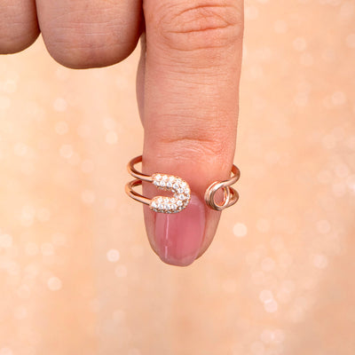 To My Daughter "I will hold you tight" Safety Pin Ring