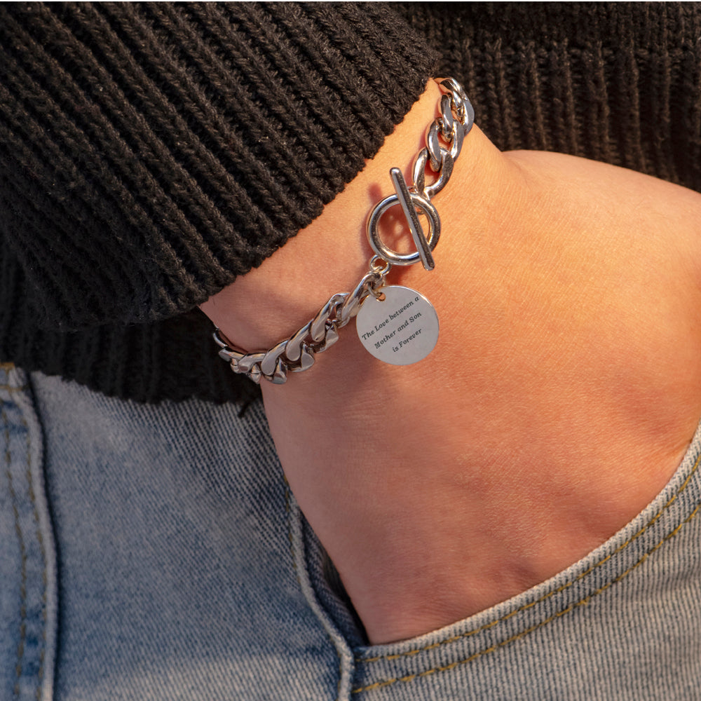 To My Son "The love between a son and mother is forever." Chain Bracelet