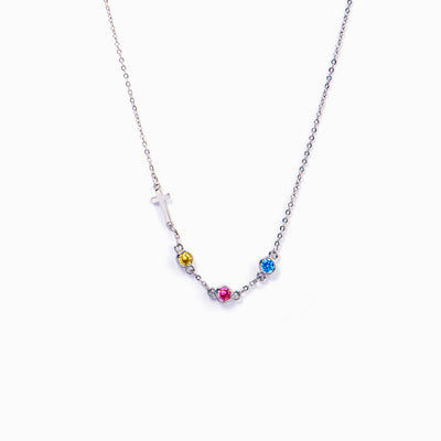 [Custom Birthstone] To My Mother "I appreciate you" Cross Necklace