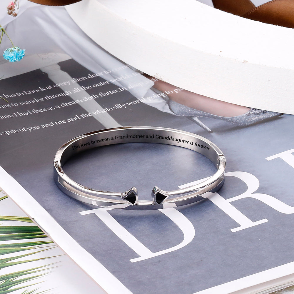 To My Granddaughter "The love between a Grandmother and Granddaughter is forever" Arrow Bracelet