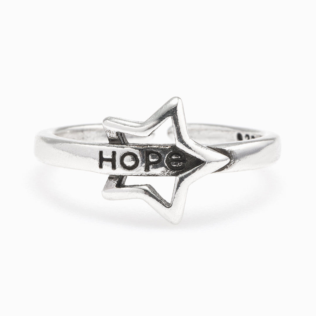 "Don't lose hope" Ajustable Star Ring