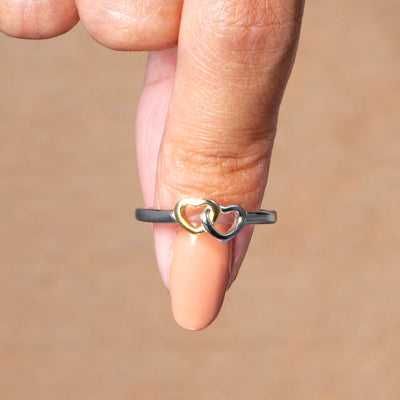 To My Granddaughter "Always in my heart" Double Heart Ring