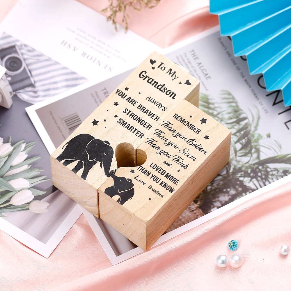 To My Grandson "Forever Love" Lve Candle Holder