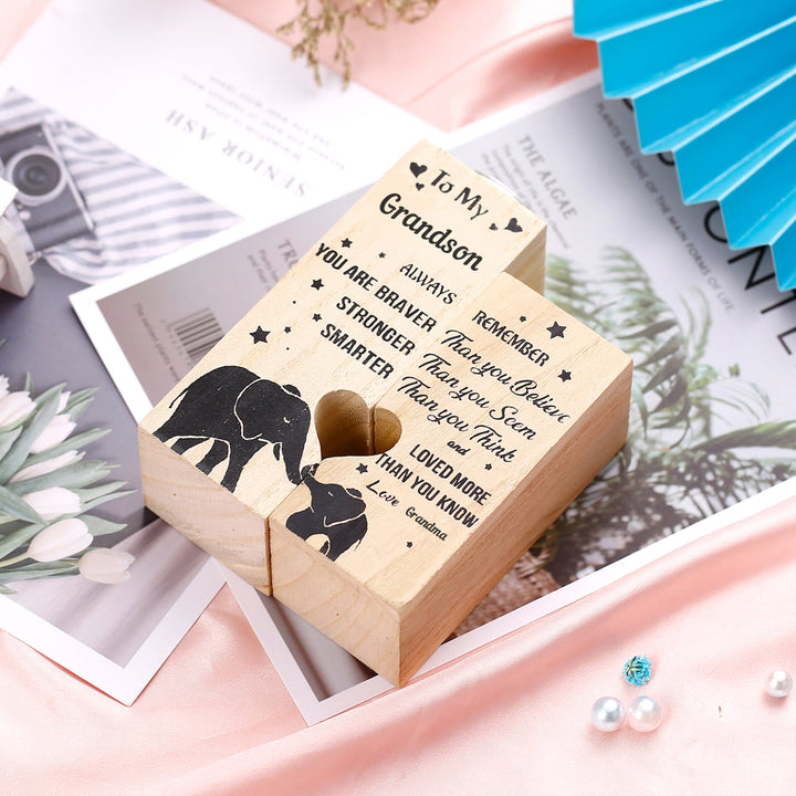 To My Grandson "Forever Love" Lve Candle Holder