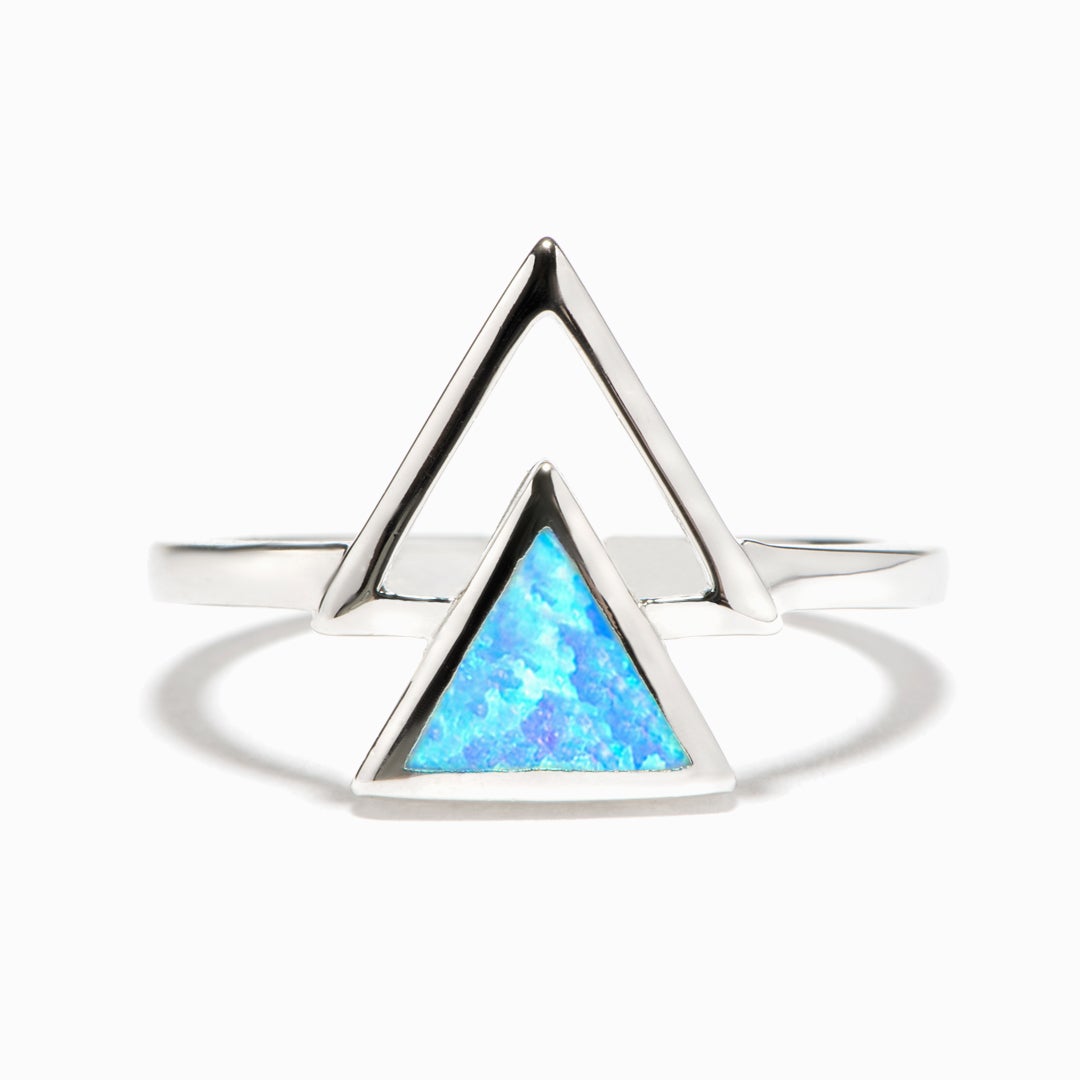 To My Daughter "Forge ahead this year with novel objectives" Triangle Opal Ring