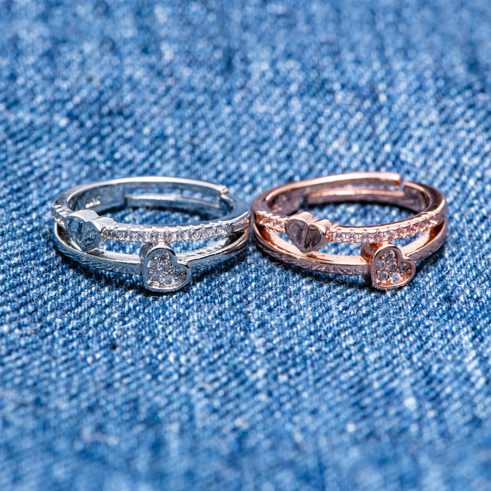 To My Granddaughter "Love Forever" Double Heart Ring