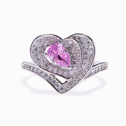 To My Granddaughter "You will never outgrow my heart" Heart In Heart Ring