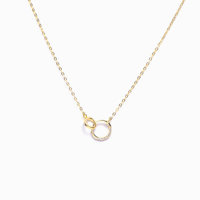 "The love between a grandmother and granddaughter is forever" Double Ring Necklace