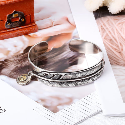 "Be as a Feather" Feather Bangle